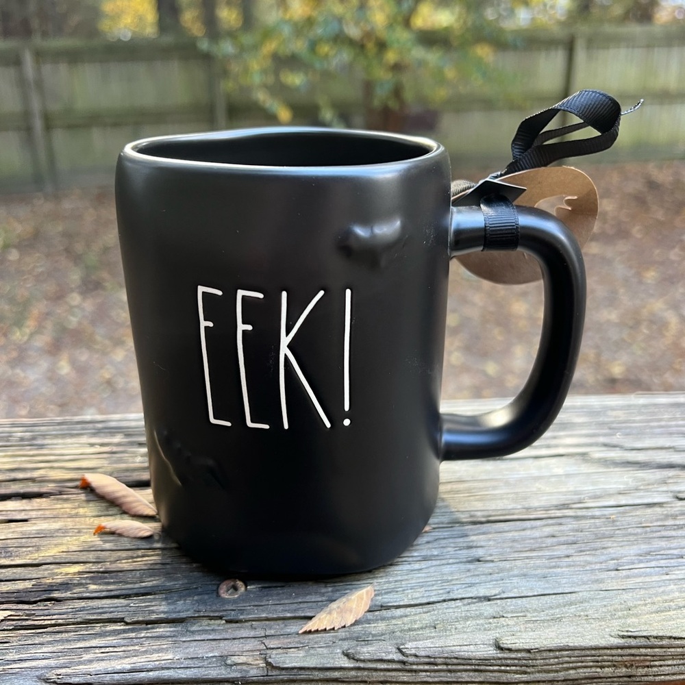 RAE DUNN EEK Black Halloween Ceramic Mug NWT NEW